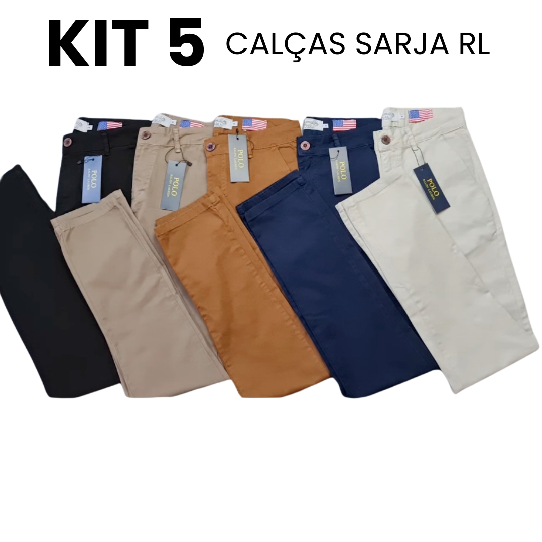 Kit 5 Calças Ralph Lauren Cores Mistas - Eagle
